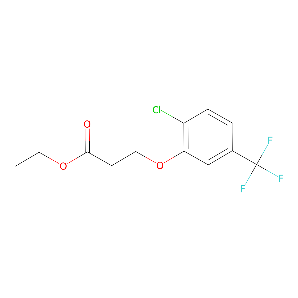 Ethyl 3-[2-chloro-5-(trifluoromethyl)-phenoxy]propanoate molecular structure, CAS 1443303-84-1