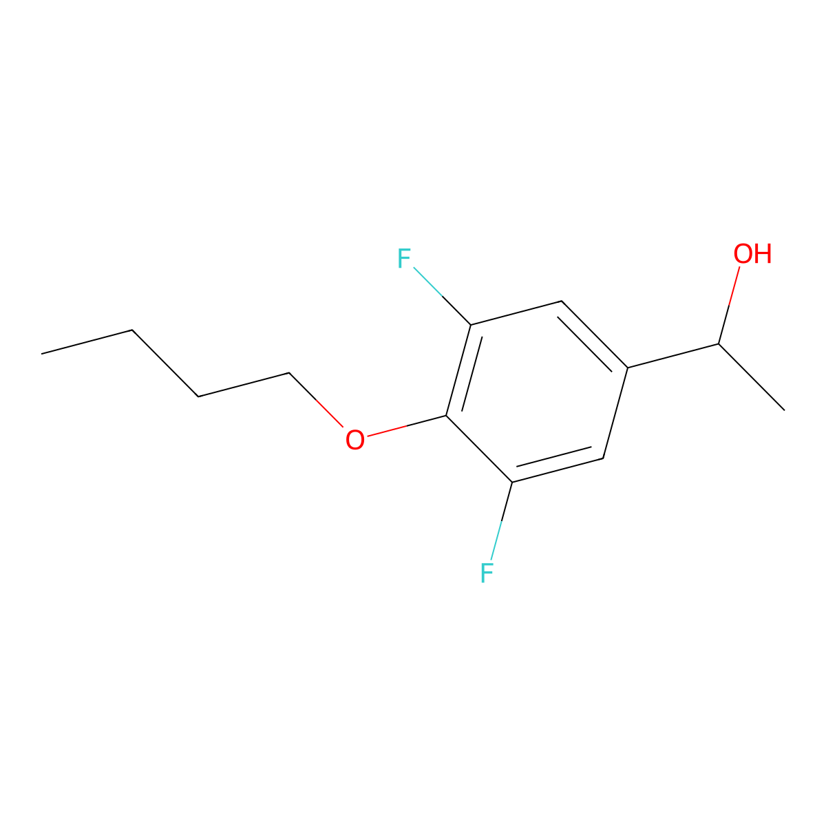 1-(4-Butoxy-3,5-difluorophenyl)ethanol molecular structure, CAS 1443303-87-4