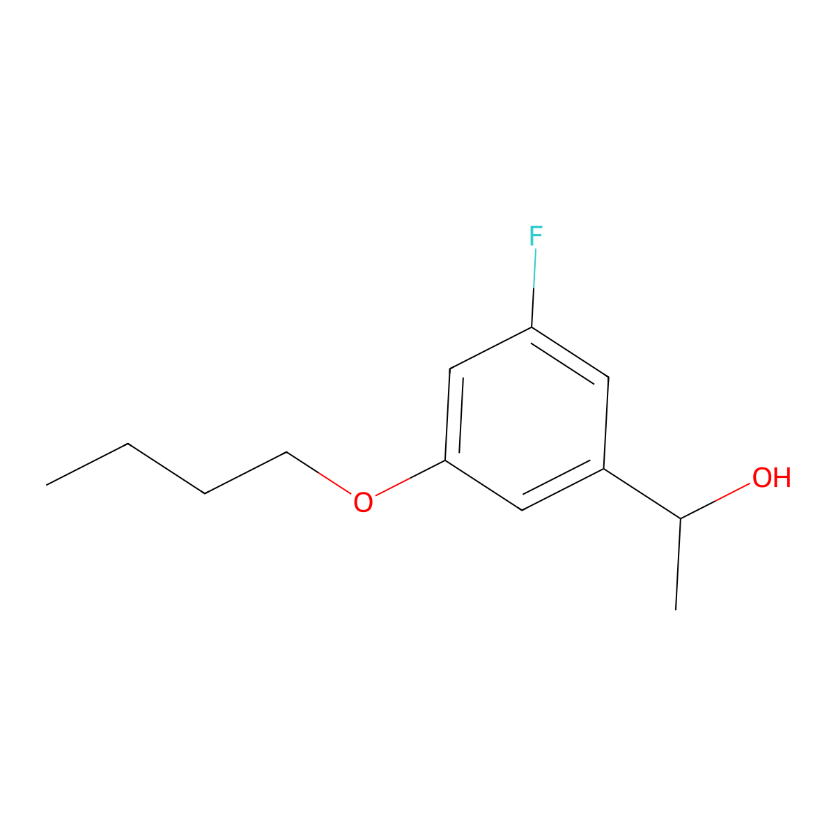 1-(3-Butoxy-5-fluorophenyl)ethanol molecular structure, CAS 1443303-95-4