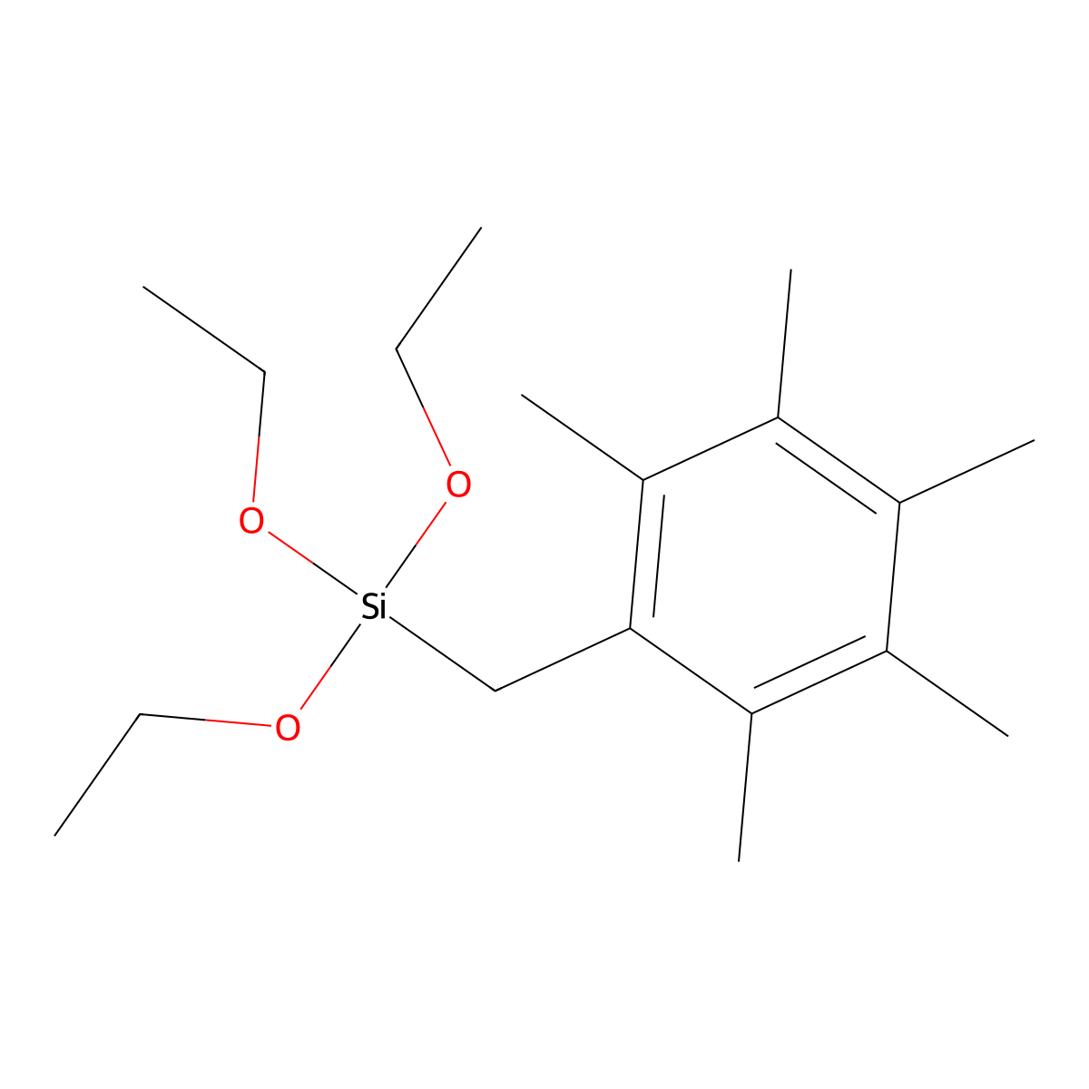 Triethoxy[(pentamethylphenyl)methyl]silane molecular structure, CAS 1443303-96-5