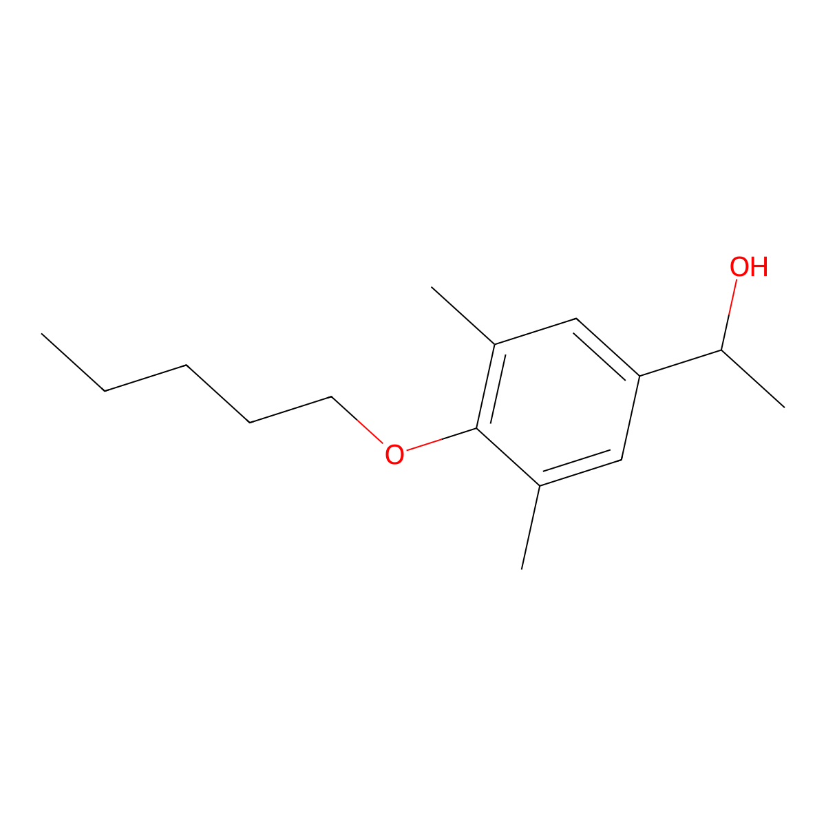 1-(4-n-Pentoxy-3,5-dimethylphenyl)ethanol molecular structure, CAS 1443304-03-7