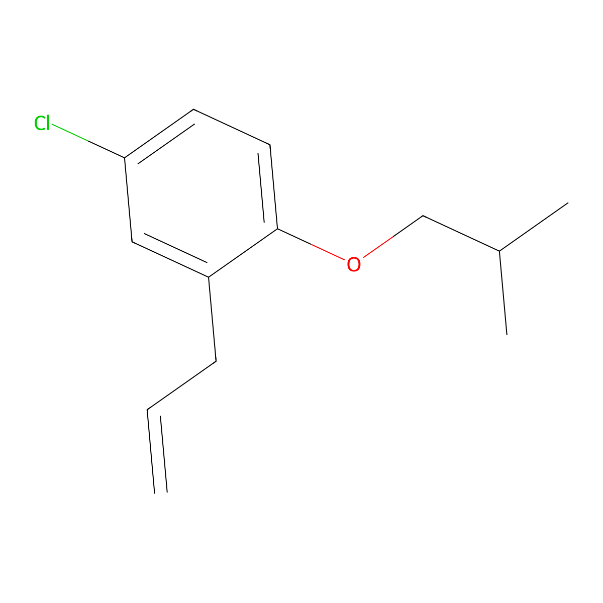 2-Allyl-4-chloro-1-isobutoxybenzene molecular structure, CAS 1443304-10-6