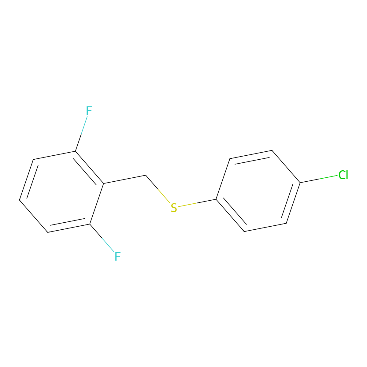 1,3-Difluoro-2-[(4-chlorophenyl)sulfanylmethyl]benzene molecular structure, CAS 1443304-18-4
