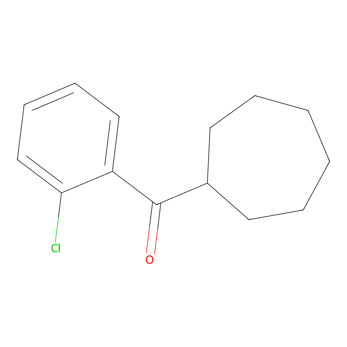 (2-Chlorophenyl)(cycloheptyl)methanone molecular structure, CAS 1443304-21-9