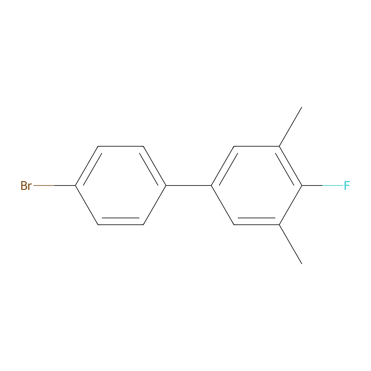 4-Bromo-4'-fluoro-3',5'-dimethylbiphenyl molecular structure, CAS 1443304-23-1