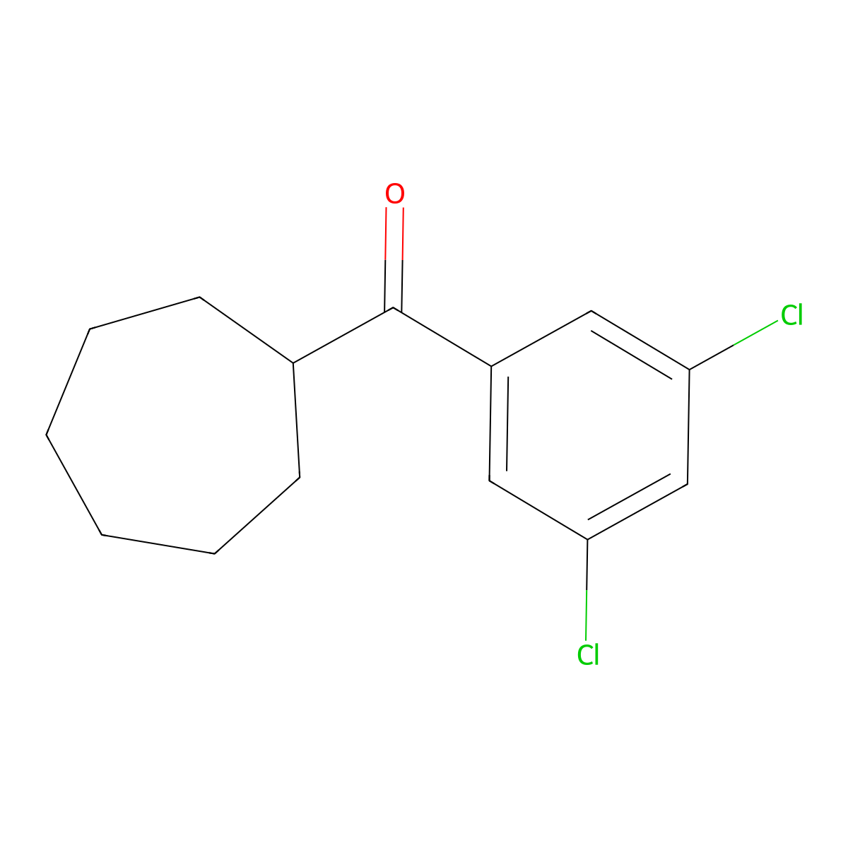 3,5-Dichlorophenyl cycloheptyl ketone molecular structure, CAS 1443304-28-6