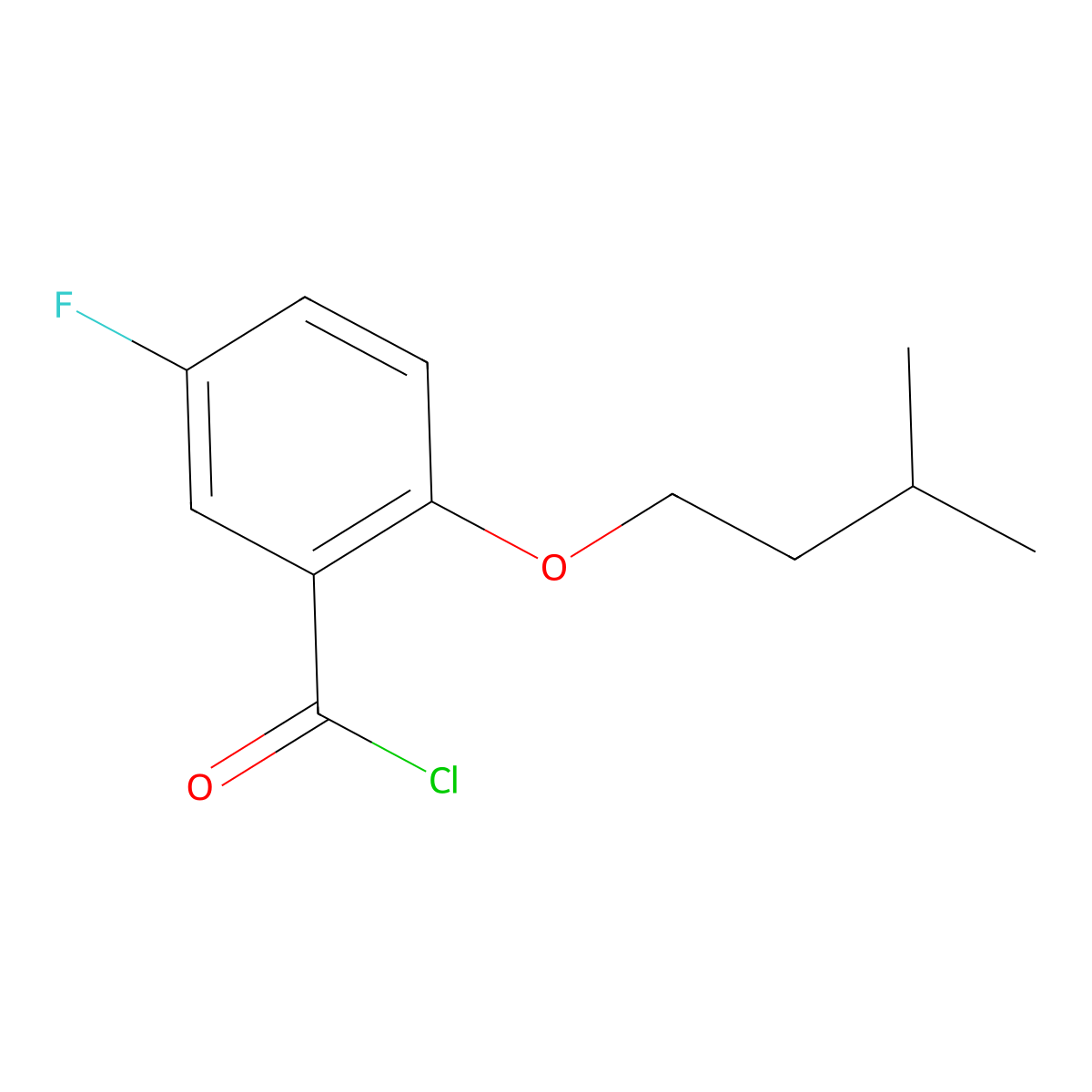 5-Fluoro-2-iso-pentoxybenzoyl chloride molecular structure, CAS 1443304-36-6