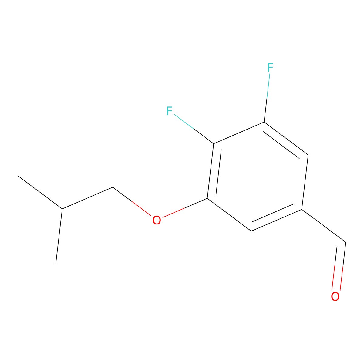 3,4-Difluoro-5-isobutoxybenzaldehyde molecular structure, CAS 1443304-38-8
