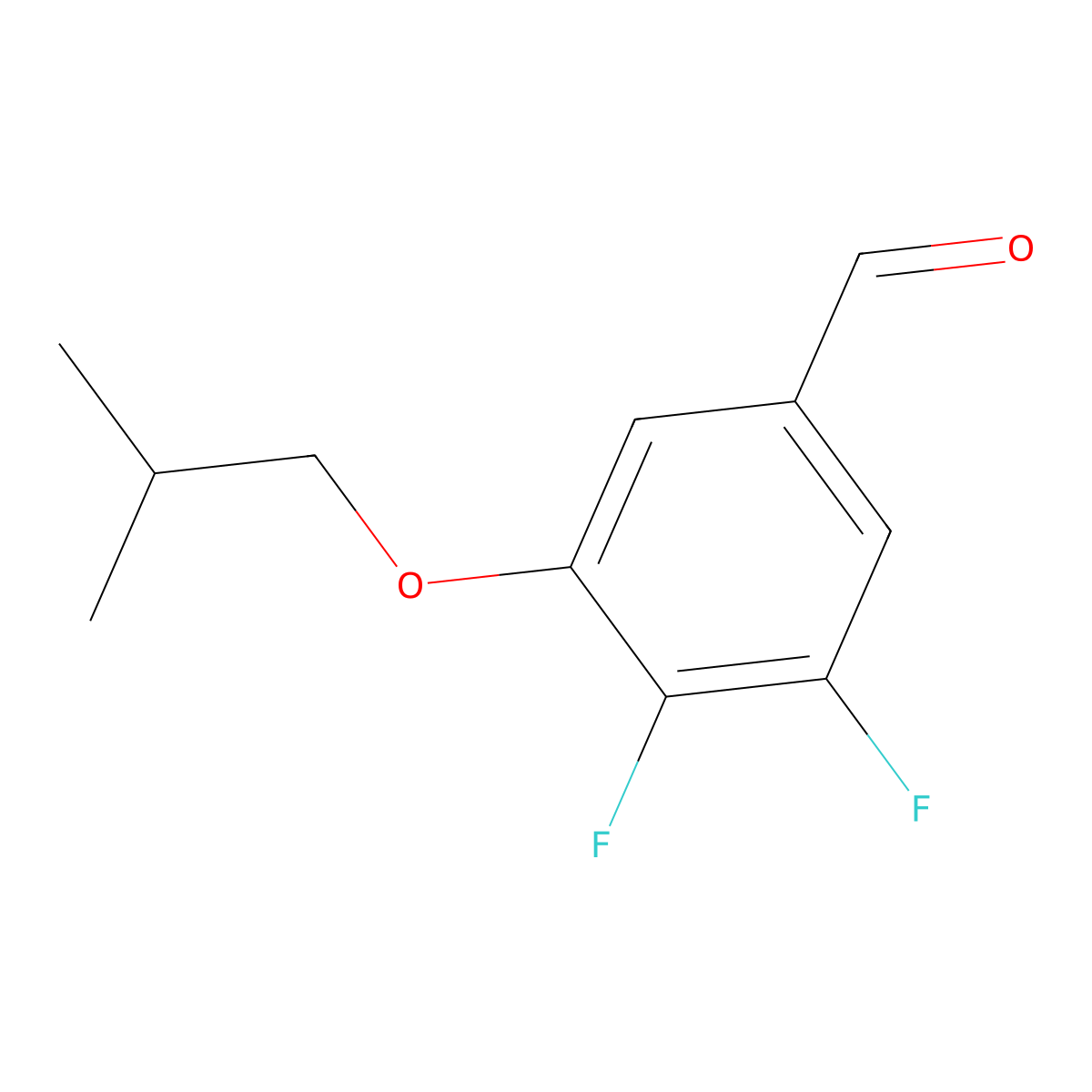 3,4-Difluoro-5-isobutoxybenzaldehyde molecular structure, CAS 1443304-38-8