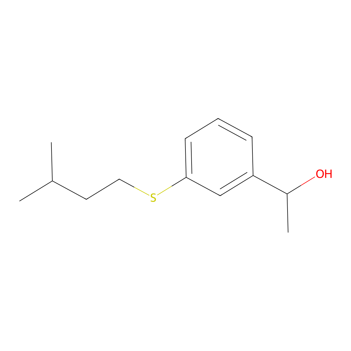 1-[3-(iso-Pentylthio)phenyl]ethanol molecular structure, CAS 1443304-39-9