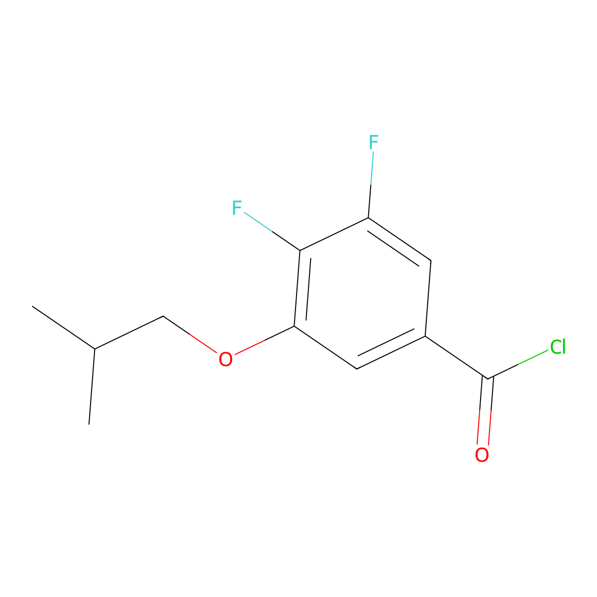3-iso-Butoxy-4,5-difluorobenzoyl chloride molecular structure, CAS 1443304-44-6