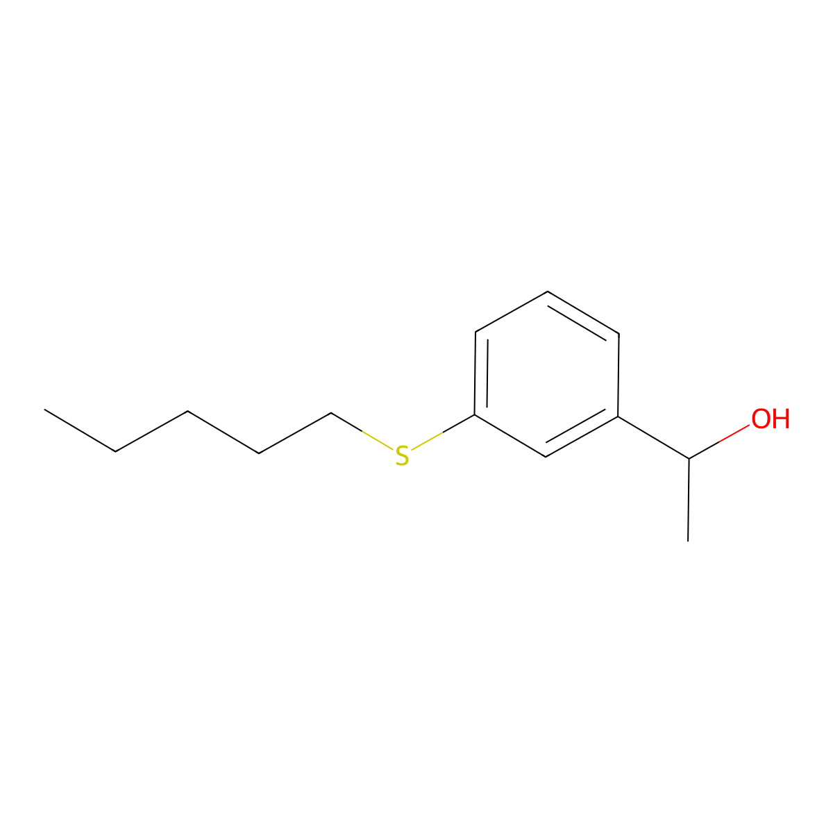 1-[3-(n-Pentylthio)phenyl]ethanol molecular structure, CAS 1443304-46-8