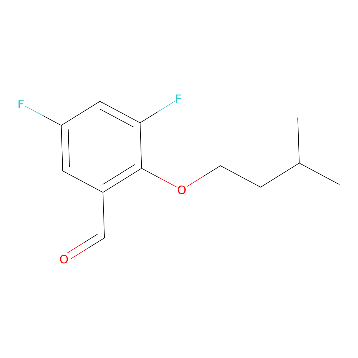 3,5-Difluoro-2-(isopentyloxy)benzaldehyde molecular structure, CAS 1443304-47-9