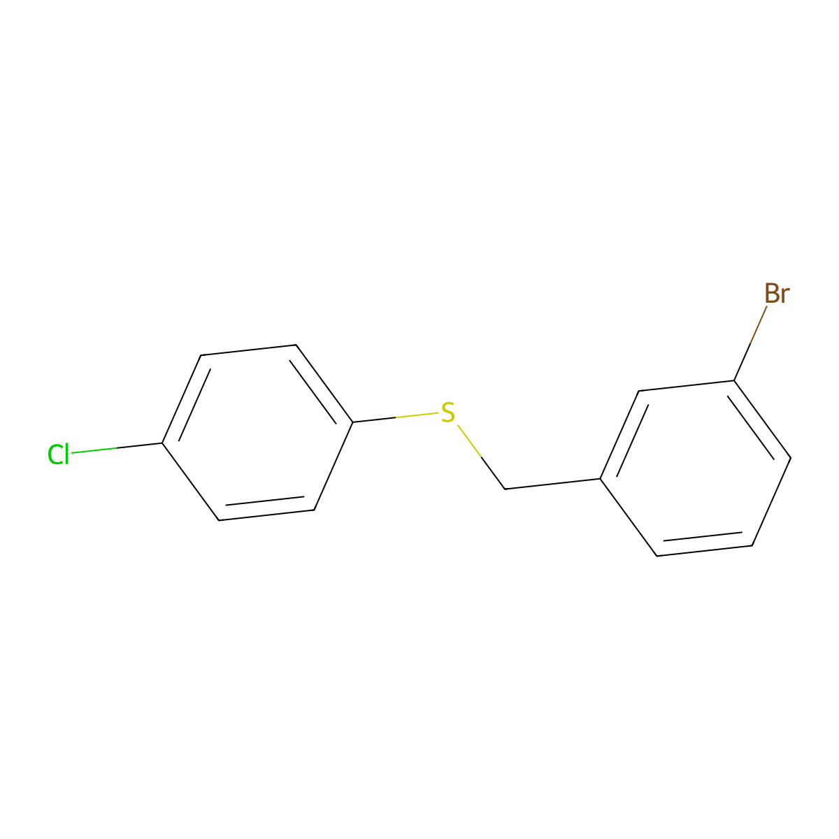 1-Bromo-3-[(4-chlorophenyl)sulfanylmethyl]benzene molecular structure, CAS 1443304-53-7