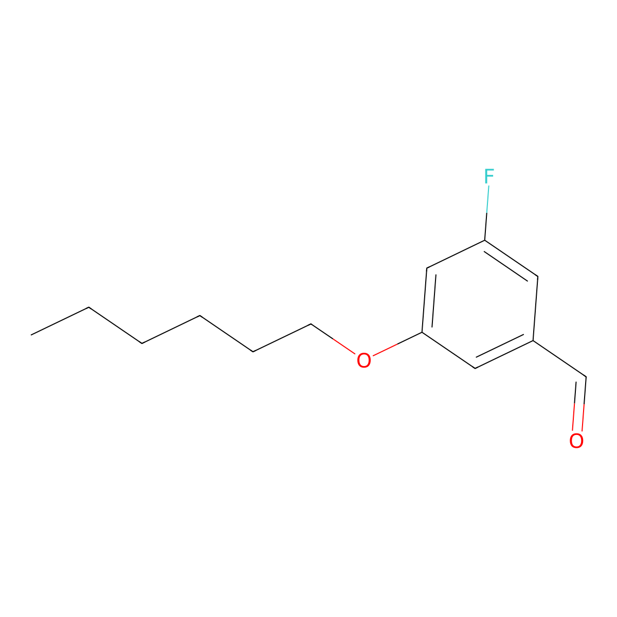 3-Fluoro-5-(hexyloxy)benzaldehyde molecular structure, CAS 1443304-55-9