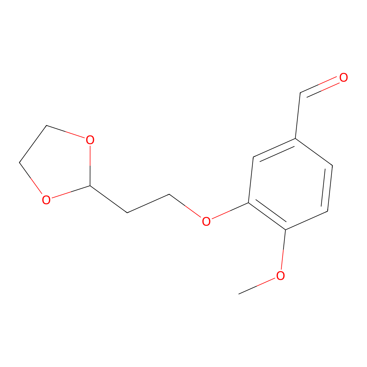 3-[2-(1,3-Dioxolan-2-yl)ethoxy]-4-methoxybenzaldehyde molecular structure, CAS 1443304-62-8