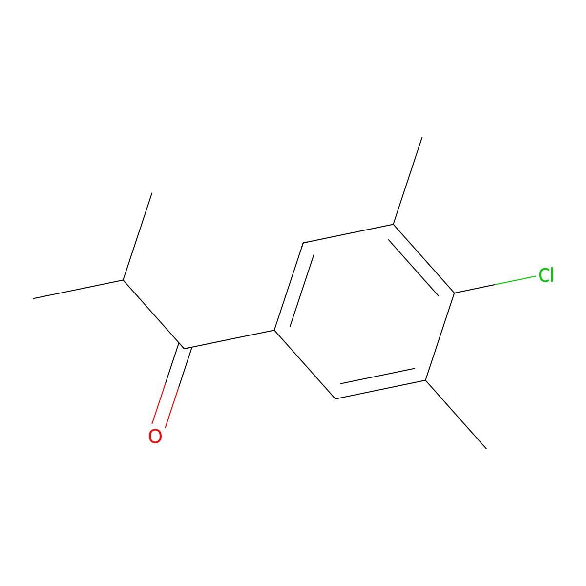 1-(4-Chloro-3,5-dimethylphenyl)-2-methylpropan-1-one molecular structure, CAS 1443304-63-9