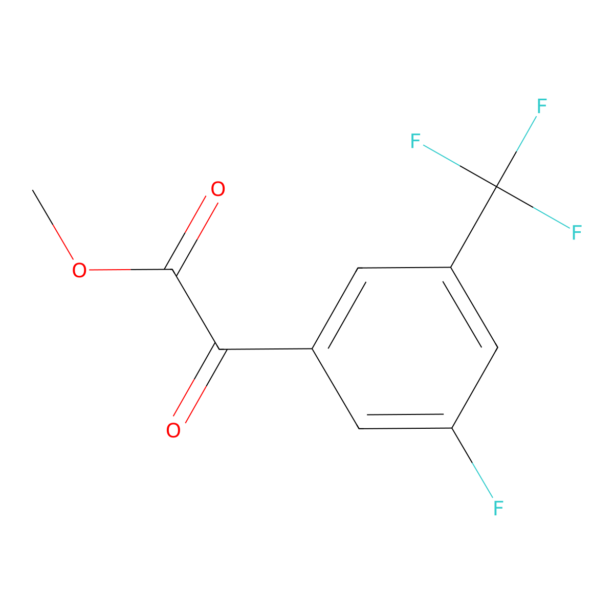 (3-Fluoro-5-trifluoromethyl-phenyl)-oxo-acetic acid methyl ester molecular structure, CAS 1443304-65-1