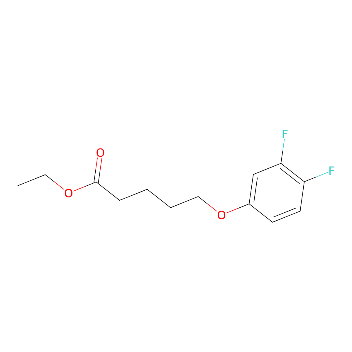 Ethyl 5-(3,4-difluoro-phenoxy)pentanoate molecular structure, CAS 1443304-66-2