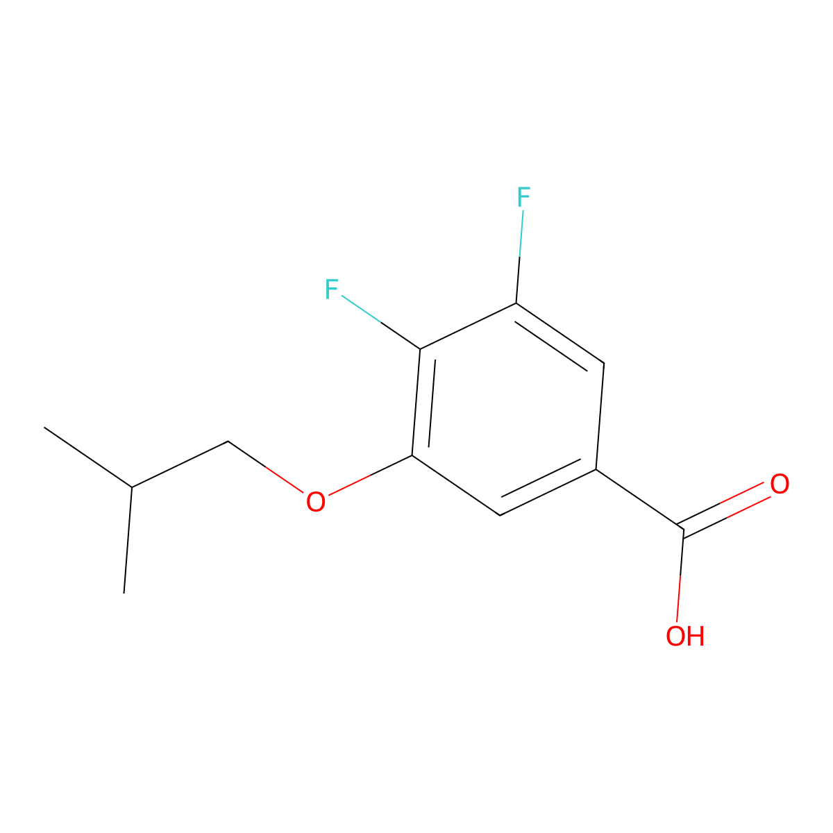 3,4-Difluoro-5-isobutoxybenzoic acid molecular structure, CAS 1443304-72-0