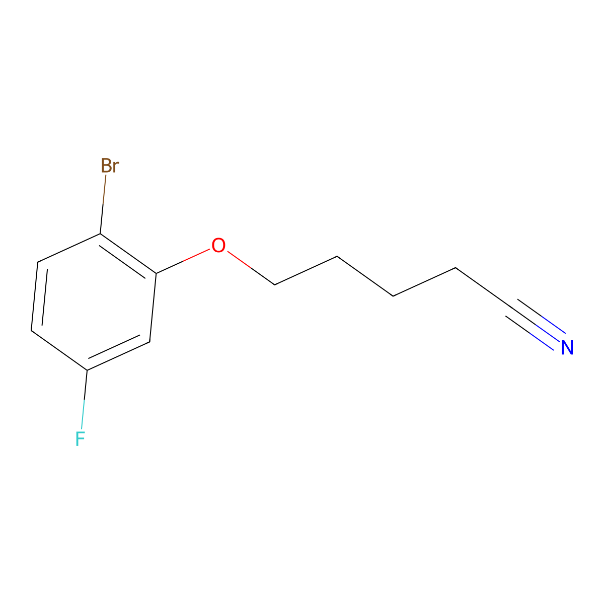 5-(2-Bromo-5-fluoro-phenoxy)pentanenitrile molecular structure, CAS 1443304-74-2