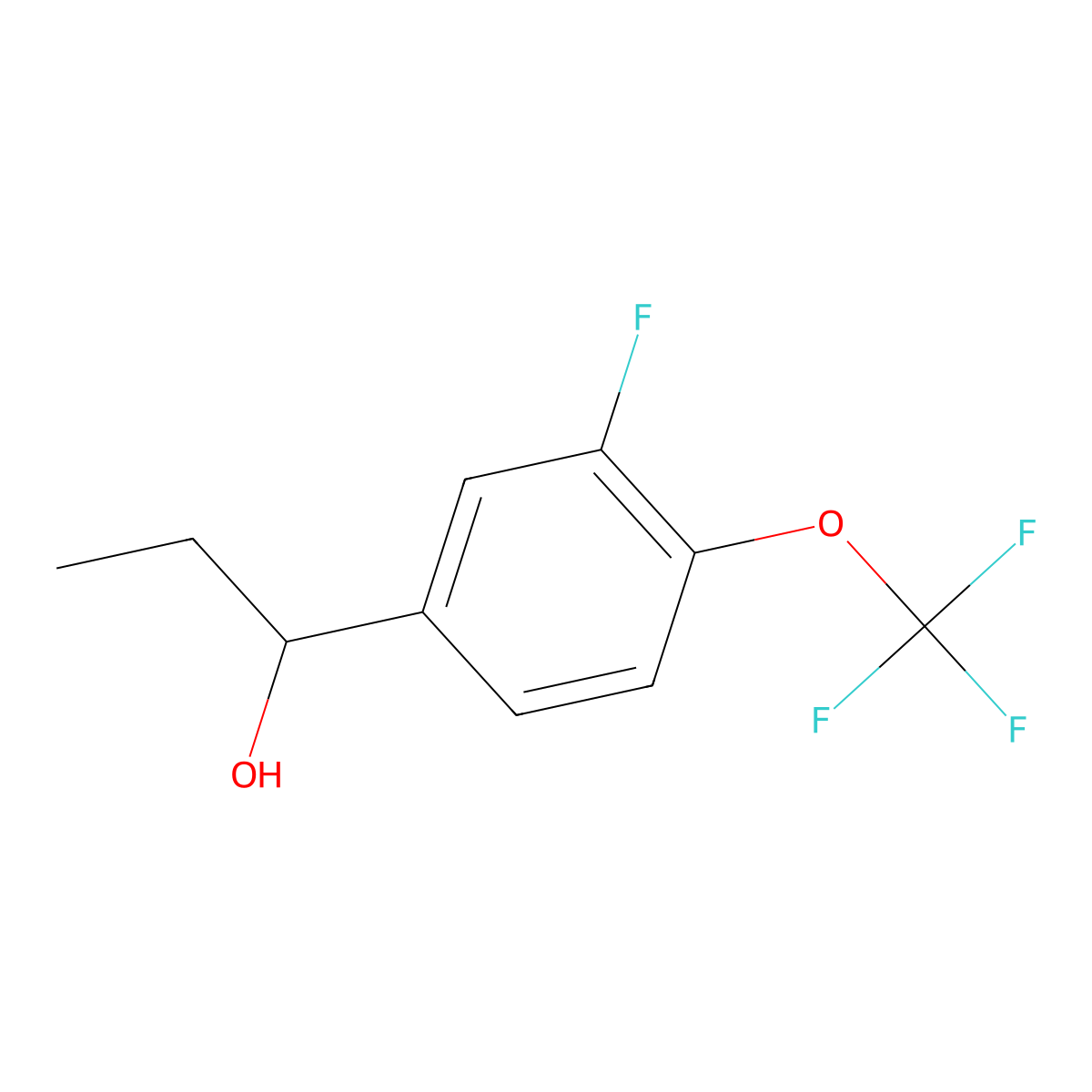 1-[3-Fluoro-4-(trifluoromethoxy)phenyl]-1-propanol molecular structure, CAS 1443304-76-4
