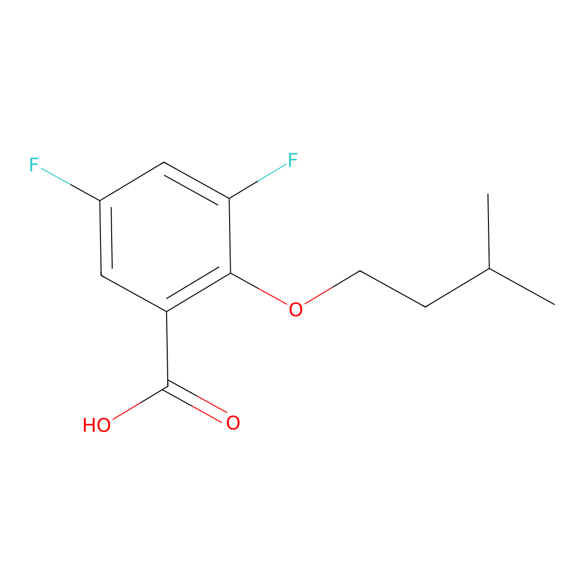 3,5-Difluoro-2-(isopentyloxy)benzoic acid molecular structure, CAS 1443304-79-7