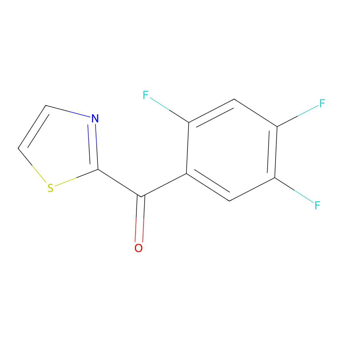 2-(2,4,5-Trifluorobenzoyl)thiazole molecular structure, CAS 1443304-82-2