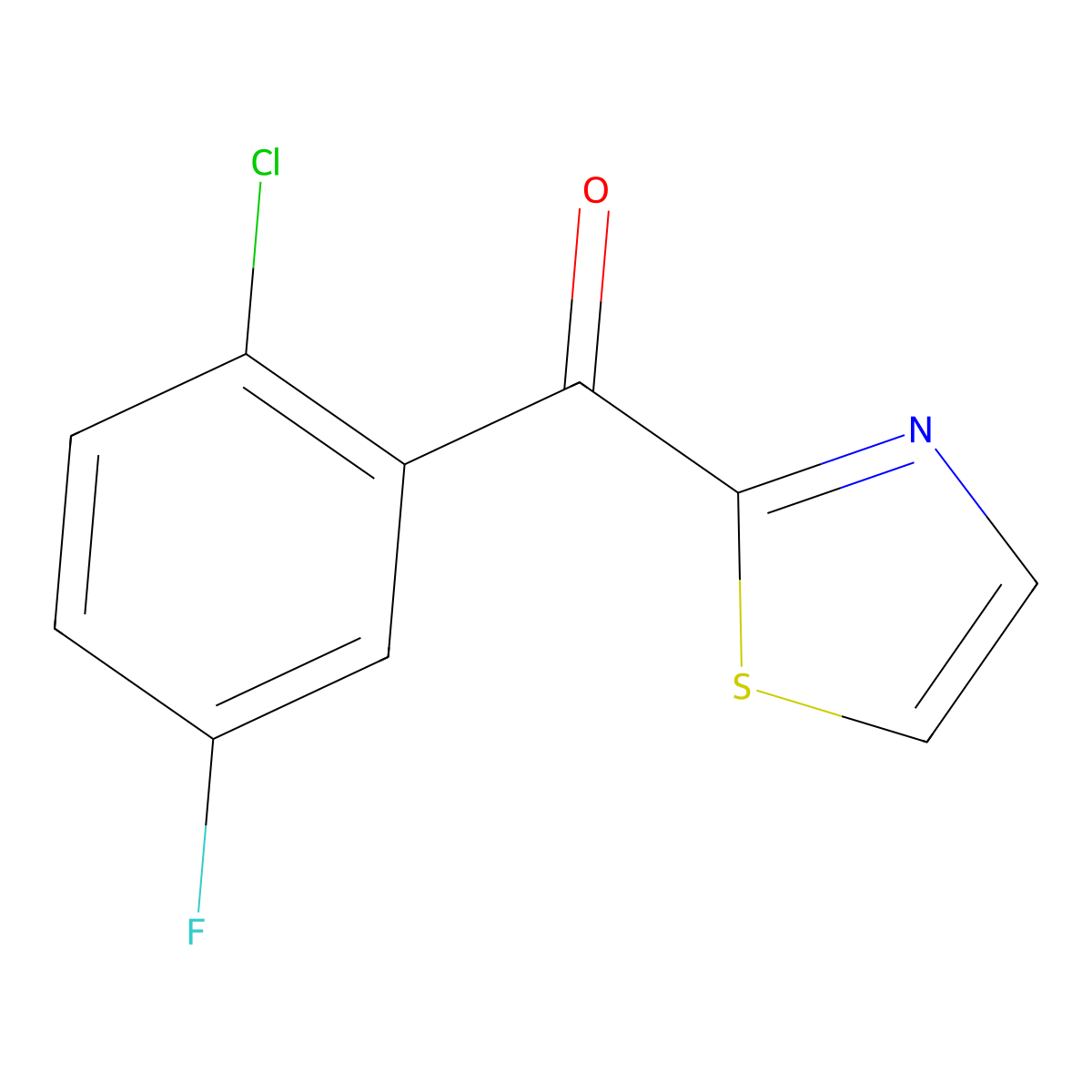 2-(2-Chloro-5-fluorobenzoyl)thiazole molecular structure, CAS 1443304-88-8