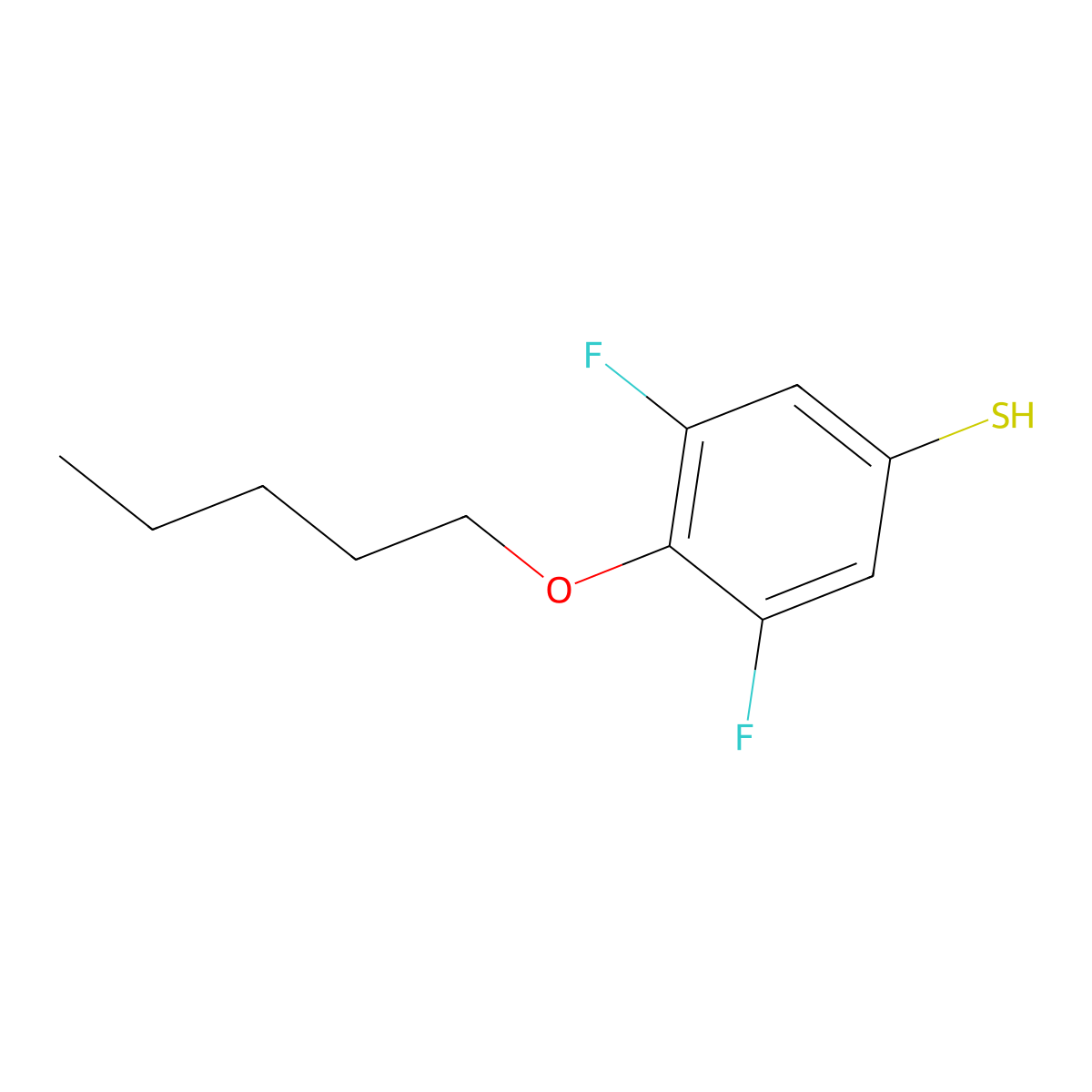 3,5-Difluoro-4-n-pentoxythiophenol molecular structure, CAS 1443304-90-2
