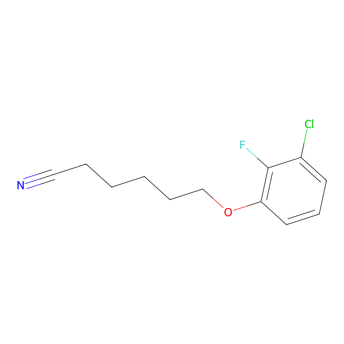 6-(3-Chloro-2-fluoro-phenoxy)hexanenitrile molecular structure, CAS 1443305-02-9