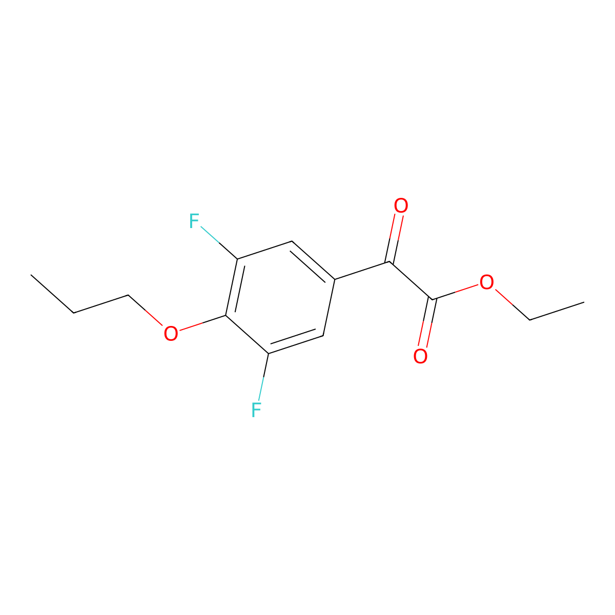 Ethyl 2-(3,5-difluoro-4-propoxyphenyl)-2-oxoacetate molecular structure, CAS 1443305-06-3