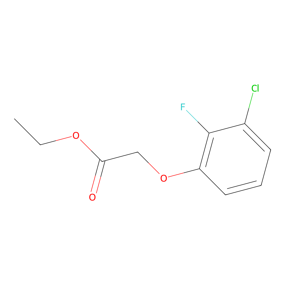 Ethyl 2-(3-chloro-2-fluoro-phenoxy)acetate molecular structure, CAS 1443305-09-6