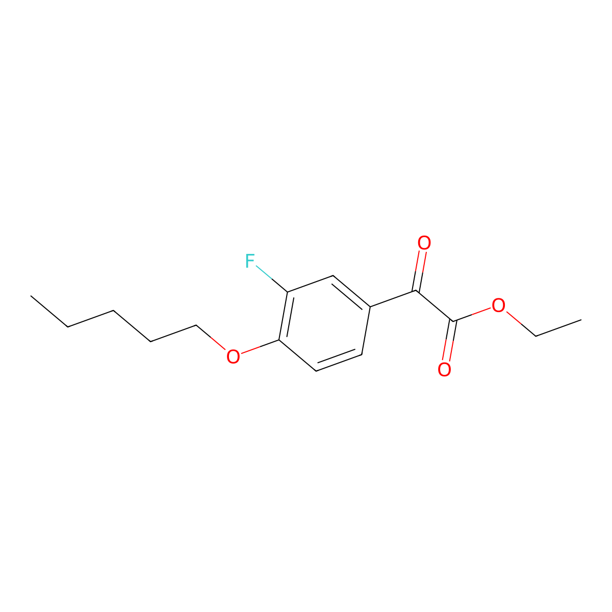 Ethyl 3-fluoro-4-n-pentoxybenzoylformate molecular structure, CAS 1443305-19-8