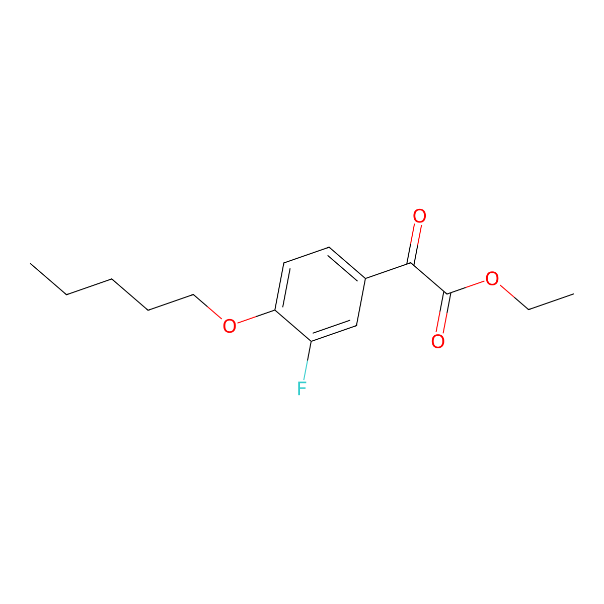 Ethyl 3-fluoro-4-n-pentoxybenzoylformate molecular structure, CAS 1443305-19-8