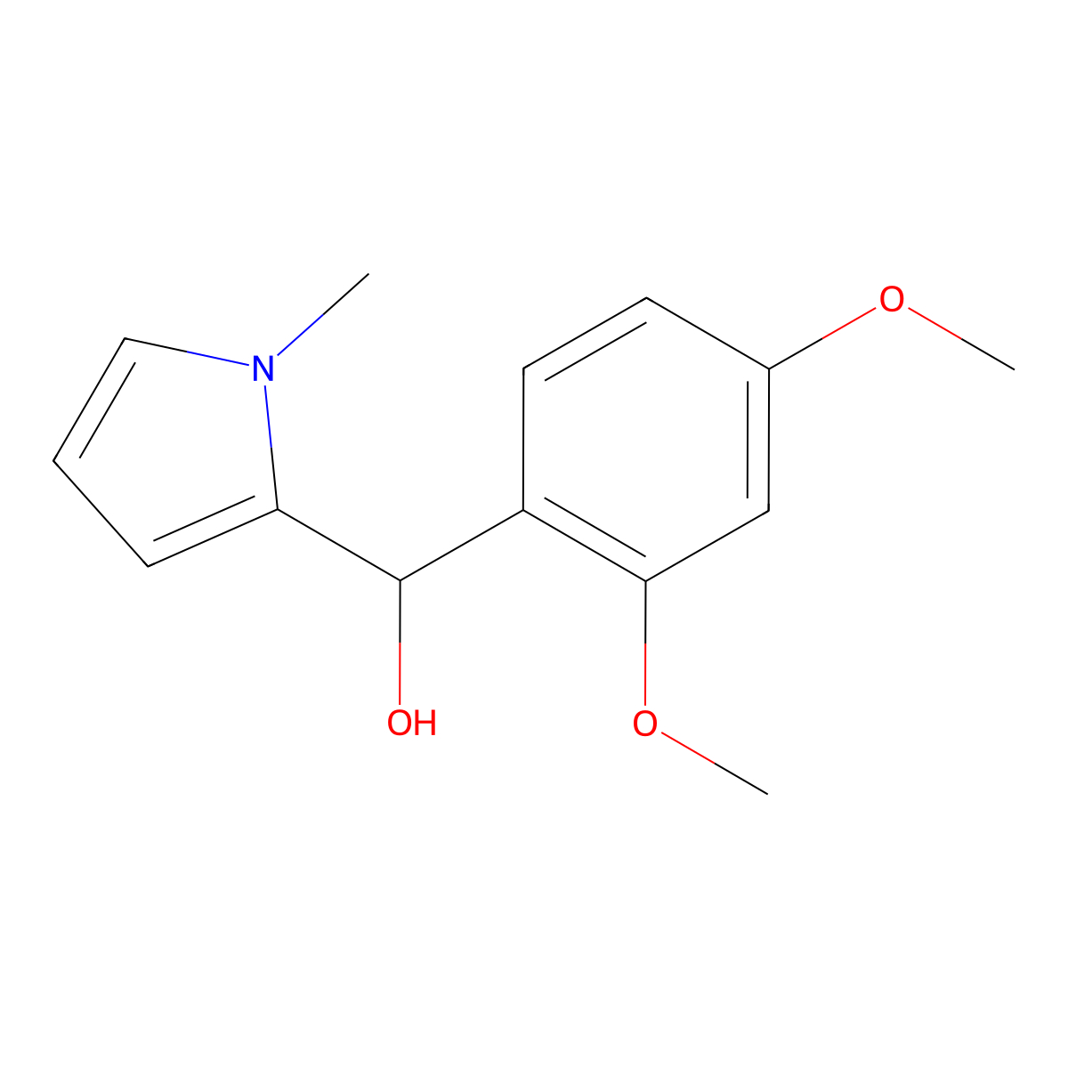 2,4-Dimethoxyphenyl-(1-methyl-2-pyrrolyl)methanol molecular structure, CAS 1443305-22-3