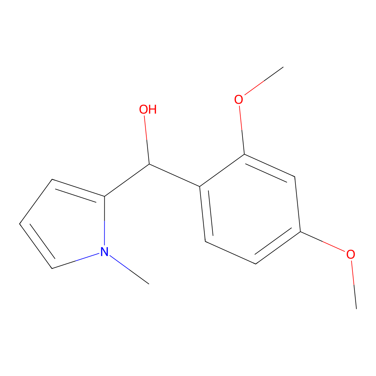 2,4-Dimethoxyphenyl-(1-methyl-2-pyrrolyl)methanol molecular structure, CAS 1443305-22-3