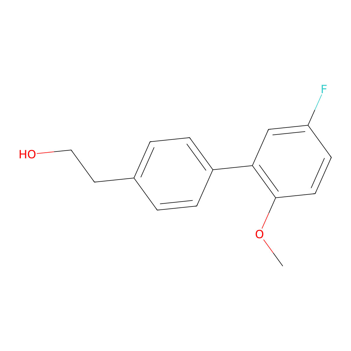 4-(3-Fluoro-6-methoxyphenyl)phenethyl alcohol molecular structure, CAS 1443305-26-7