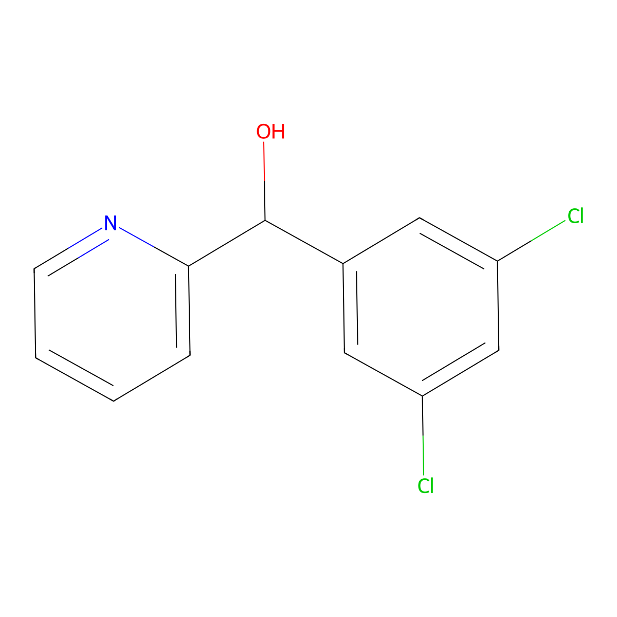 3,5-Dichlorophenyl-(2-pyridyl)methanol molecular structure, CAS 1443305-29-0