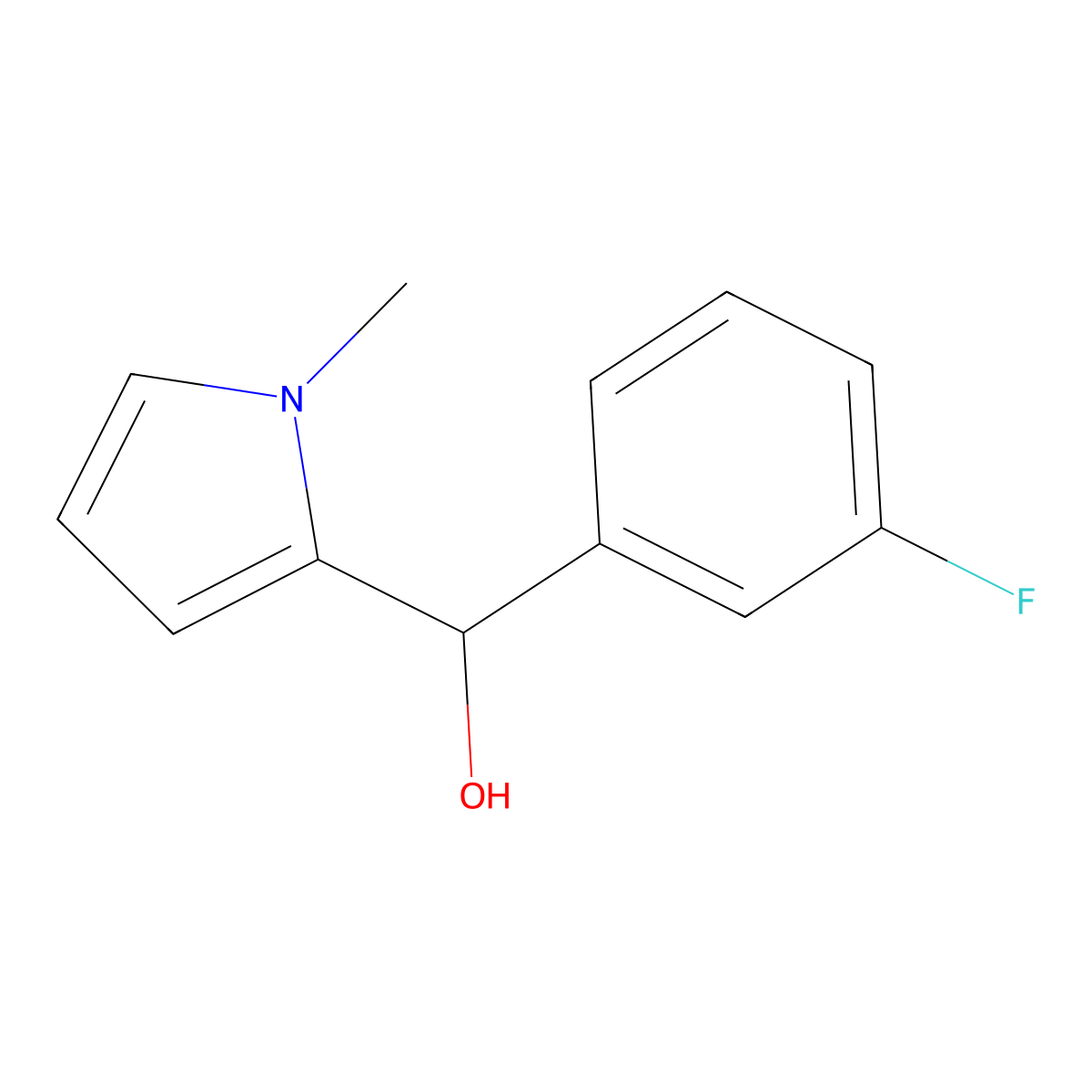 3-Fluorophenyl-(1-methyl-2-pyrrolyl)methanol molecular structure, CAS 1443305-30-3