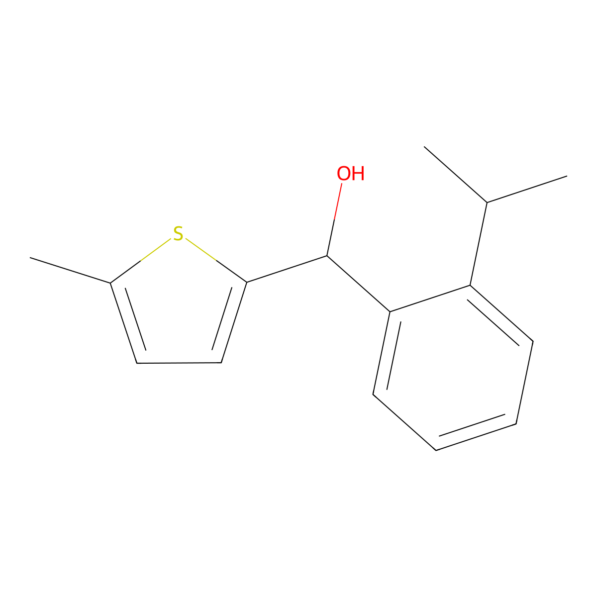 5-Methyl-2-thienyl-(2-iso-propylphenyl)methanol molecular structure, CAS 1443305-40-5