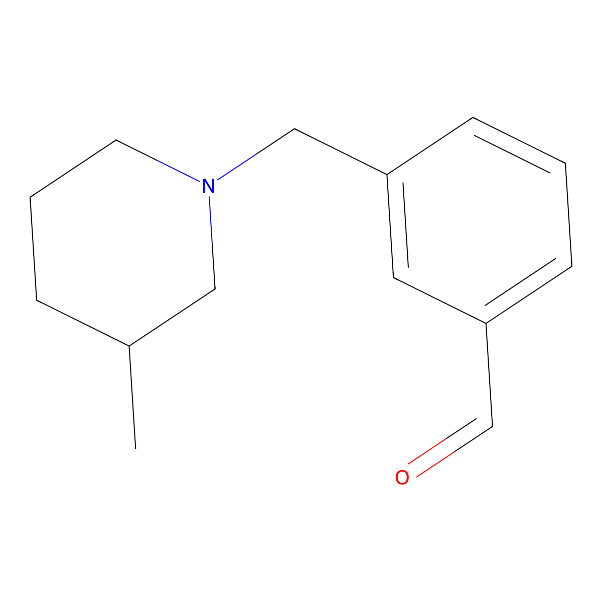 3-((3-Methylpiperidin-1-yl)methyl)benzaldehyde molecular structure, CAS 1443305-41-6