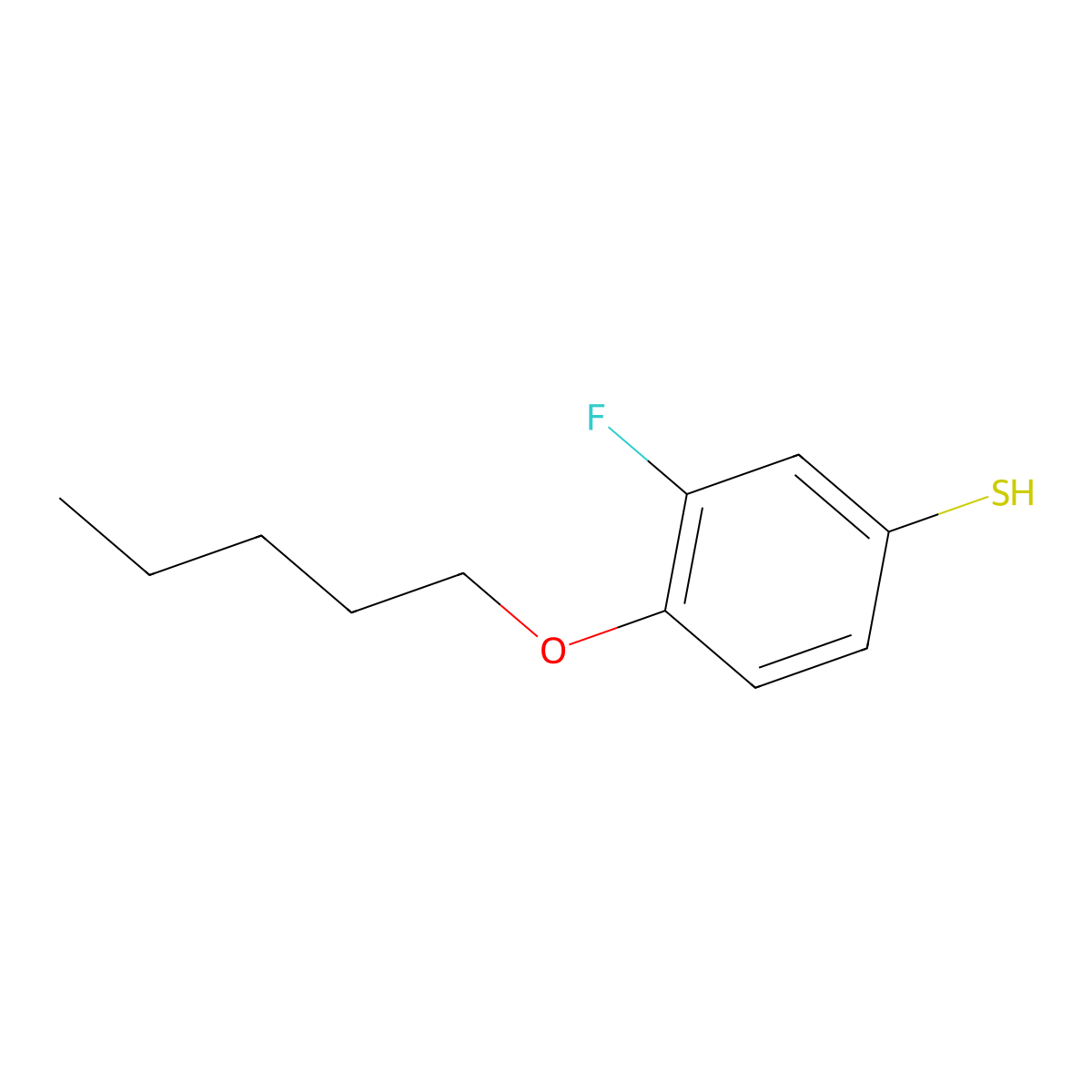 3-Fluoro-4-n-pentoxythiophenol molecular structure, CAS 1443305-43-8