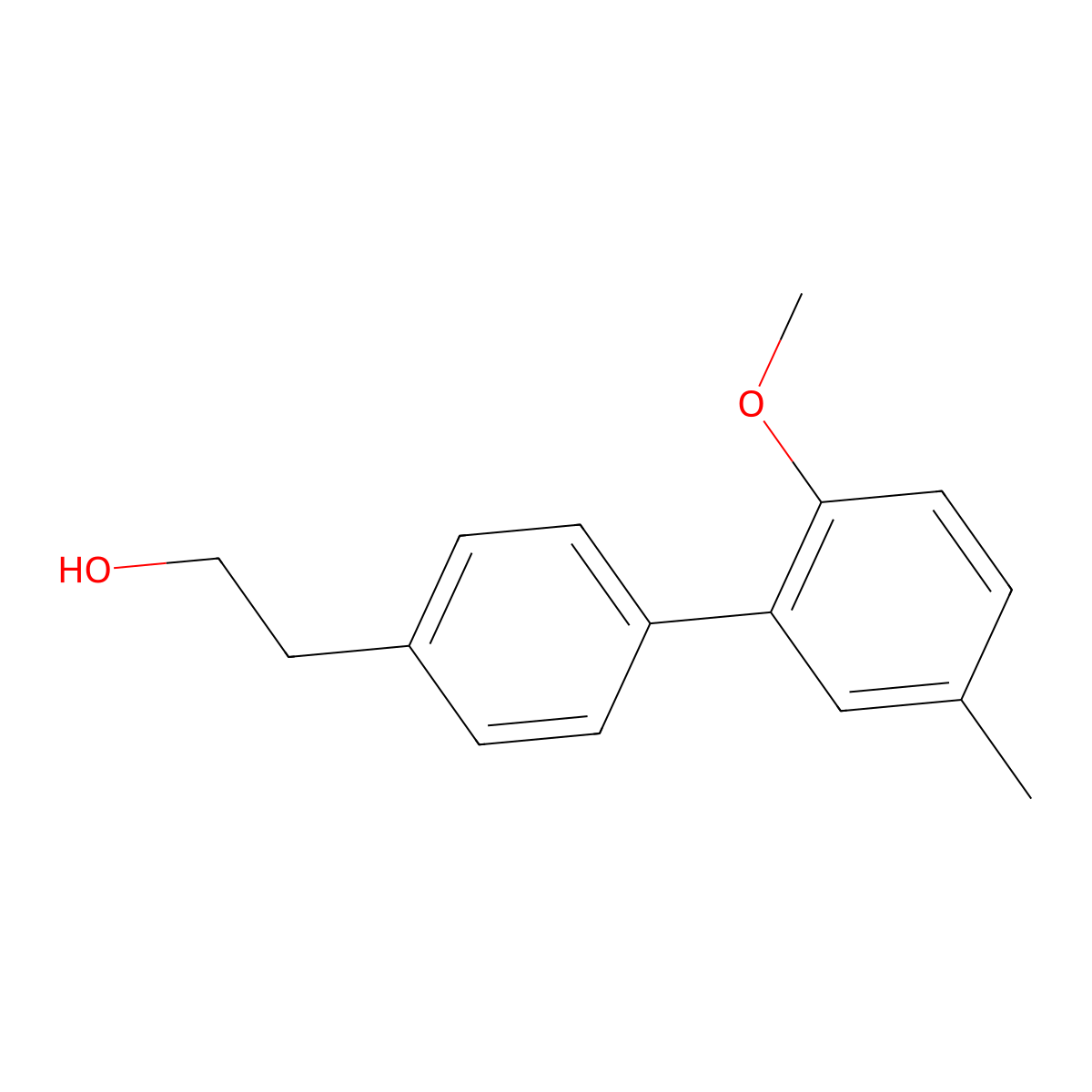 4-(2-Methoxy-5-methylphenyl)phenethyl alcohol molecular structure, CAS 1443305-44-9