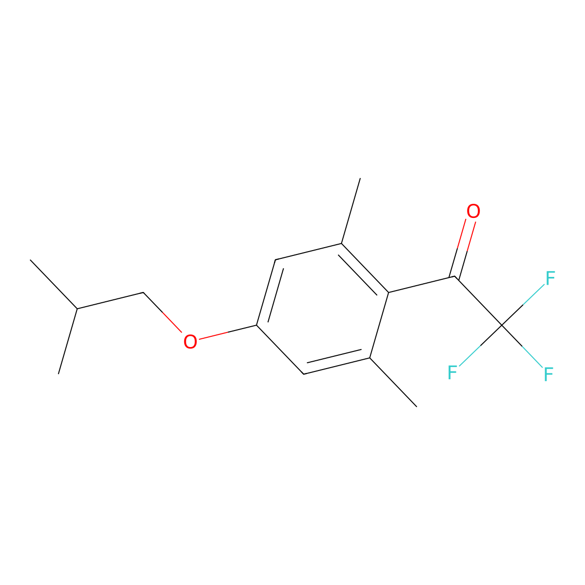 2,2,2-Trifluoro-1-(4-isobutoxy-2,6-dimethylphenyl)ethanone molecular structure, CAS 1443305-48-3