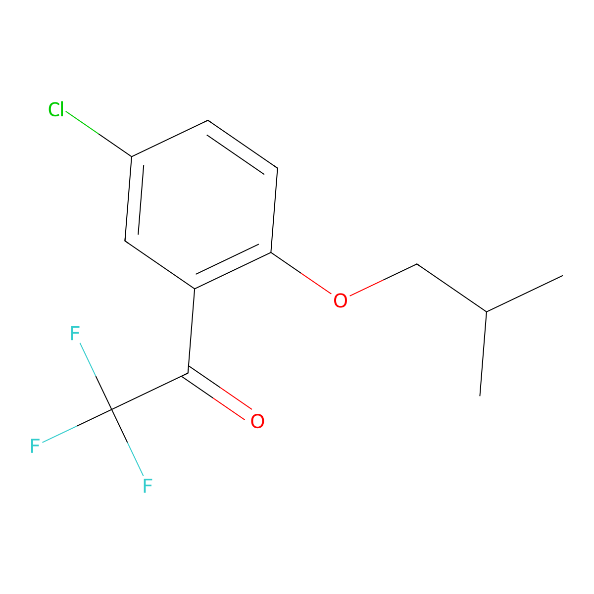 1-(5-Chloro-2-isobutoxyphenyl)-2,2,2-trifluoroethanone molecular structure, CAS 1443305-50-7