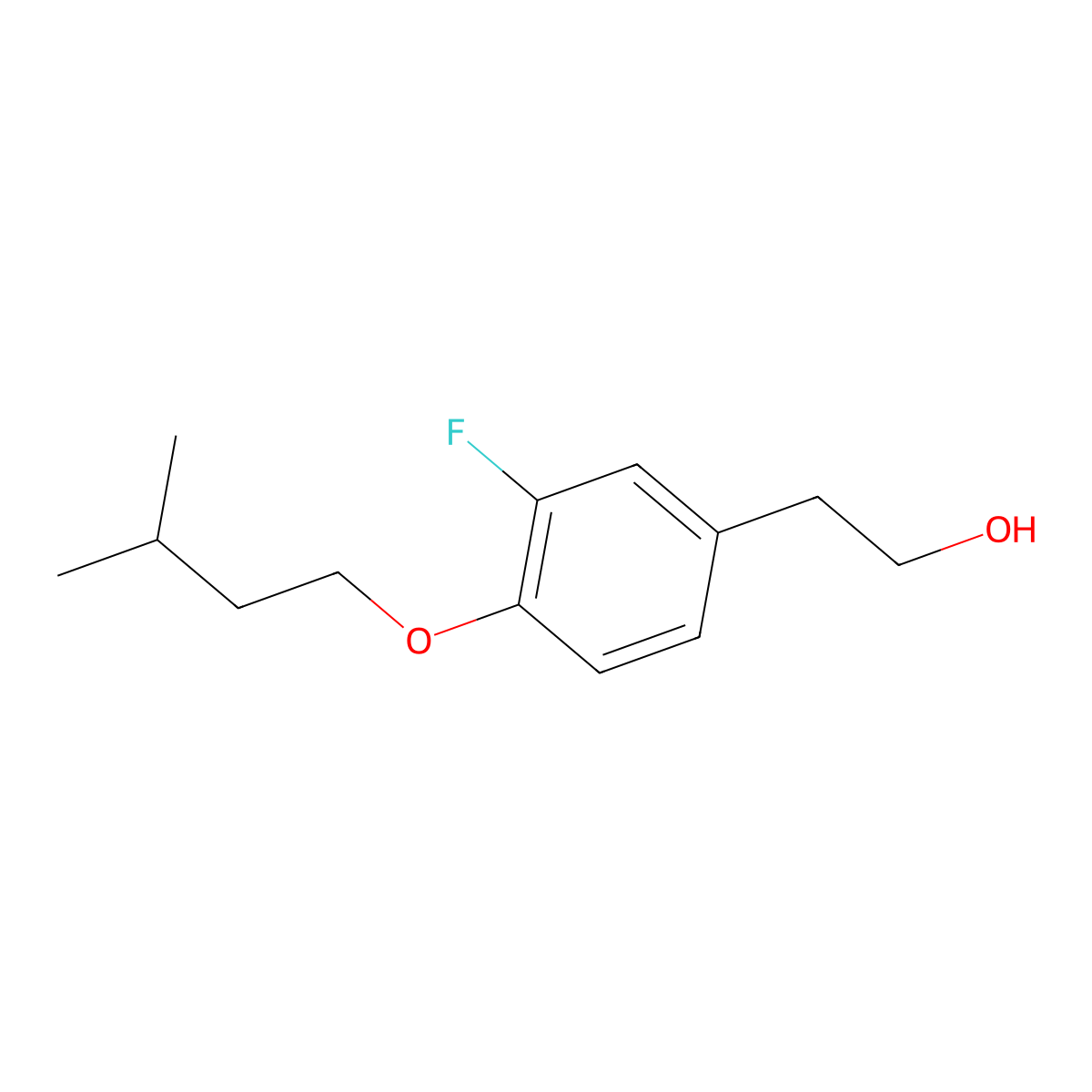 3-Fluoro-4-iso-pentoxyphenethyl alcohol molecular structure, CAS 1443305-55-2