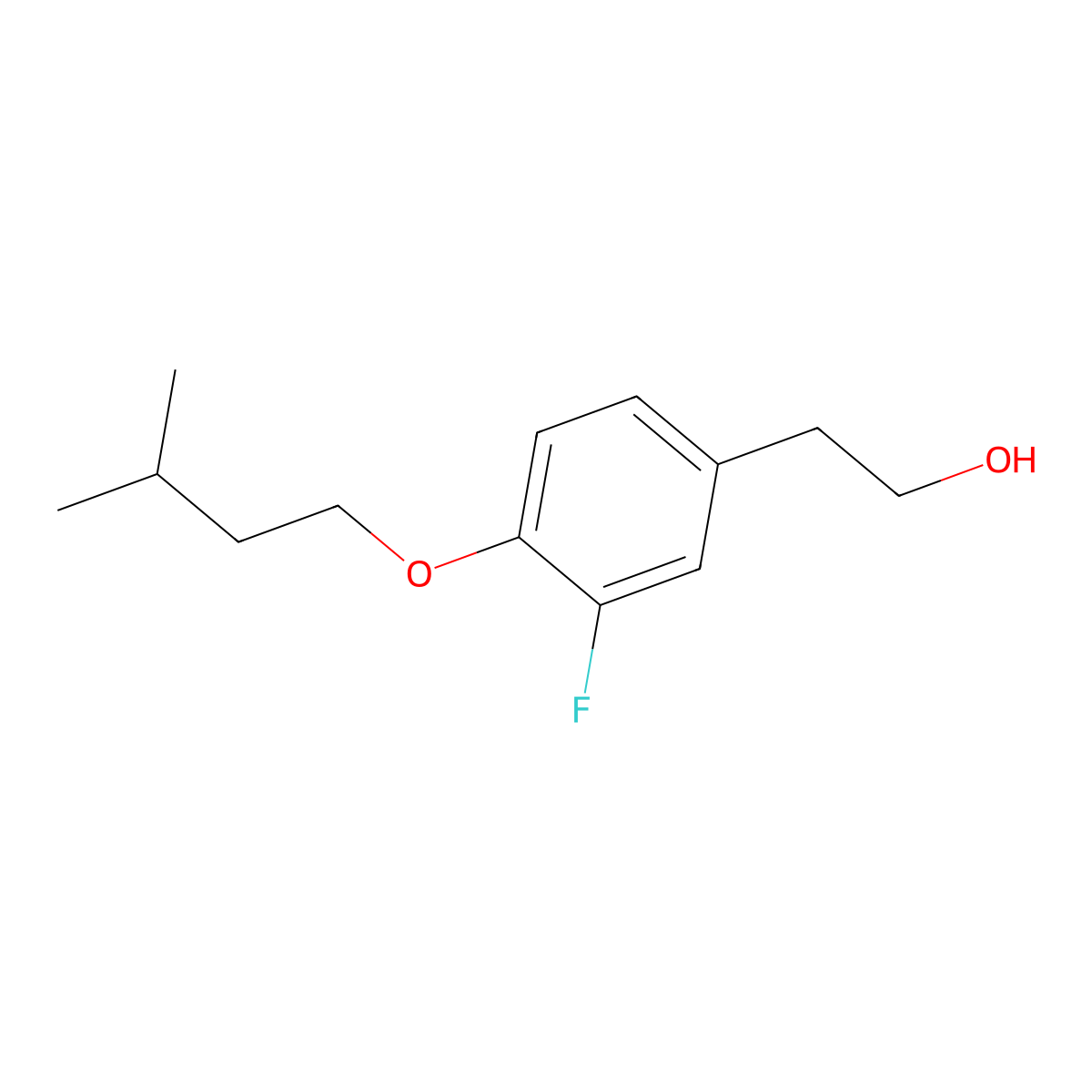 3-Fluoro-4-iso-pentoxyphenethyl alcohol molecular structure, CAS 1443305-55-2