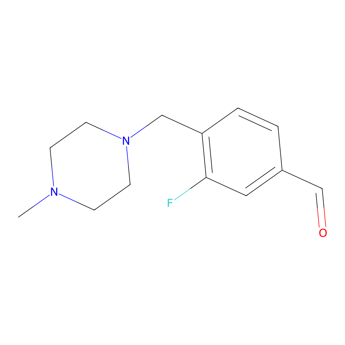 3-Fluoro-4-[(4-methylpiperazino)methyl]benzaldehyde molecular structure, CAS 1443305-58-5