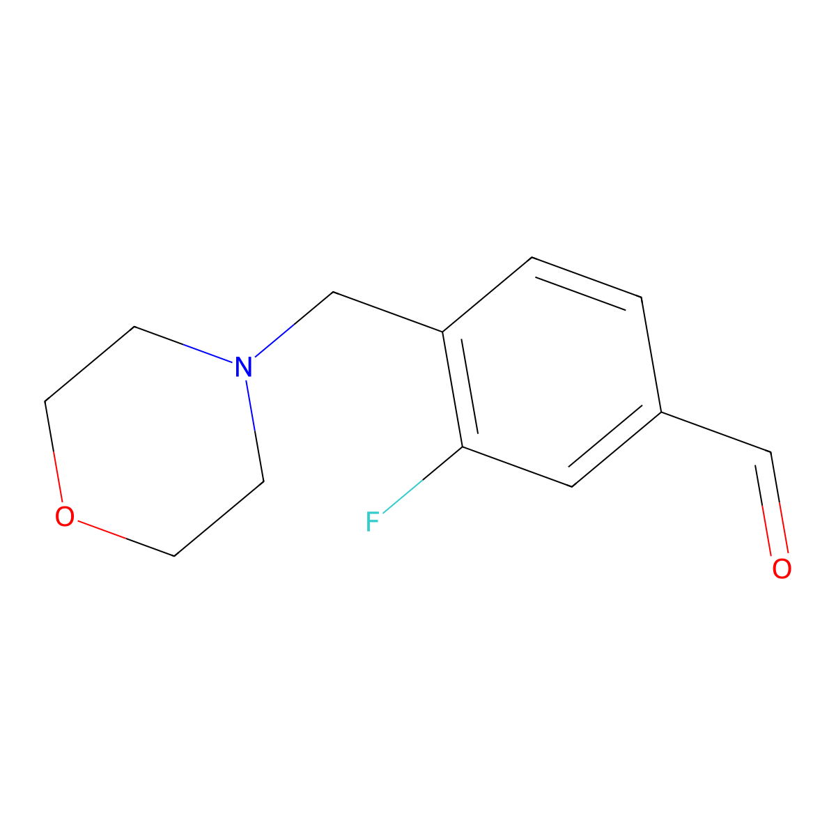 3-Fluoro-4-(morpholinomethyl)benzaldehyde molecular structure, CAS 1443305-60-9